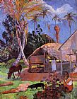 The Black Pigs by Paul Gauguin